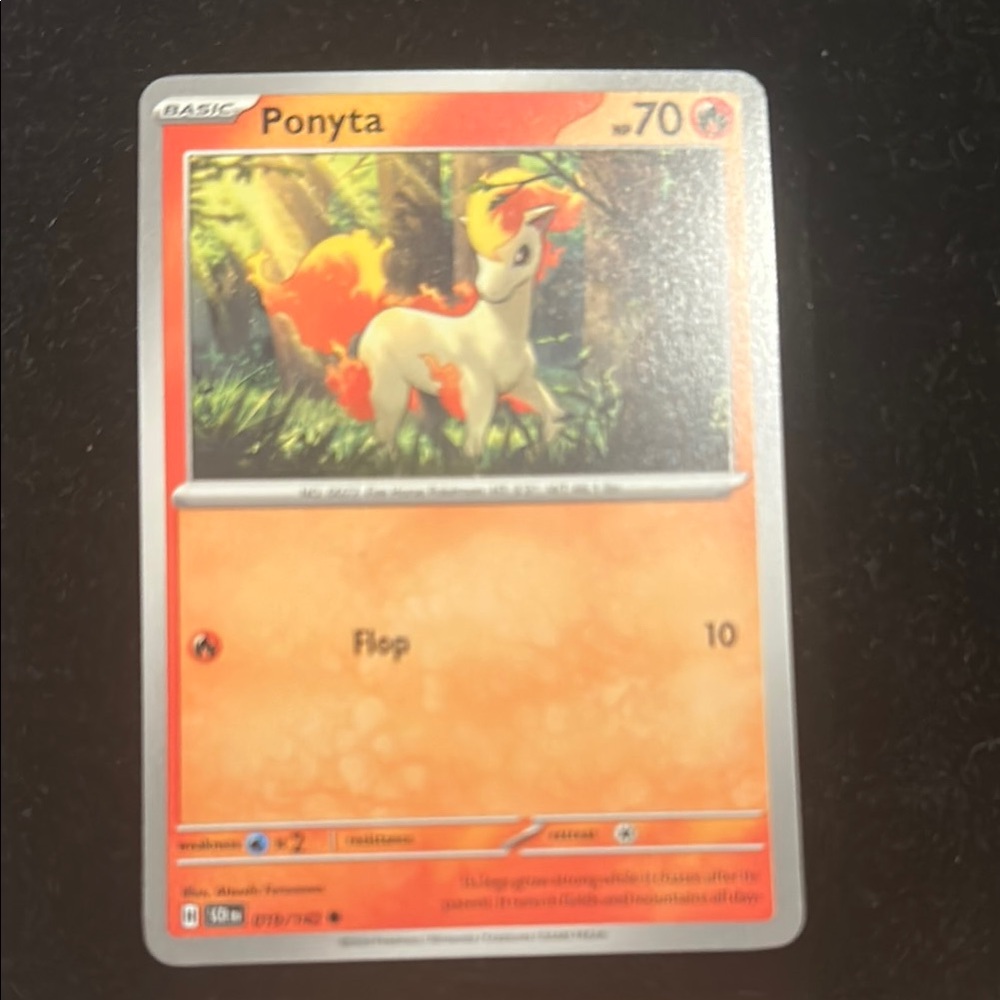 Pokemon Ponyta Card - Vibrant Orange and White